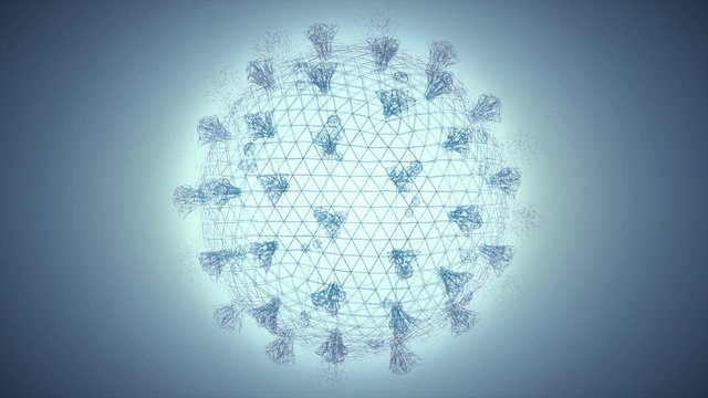 Graphic animation of the Covid-19 Coronavirus.
