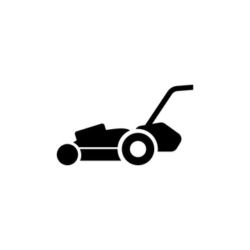 Lawn Mower, Gardening Grass Cutter Flat Vector Icon