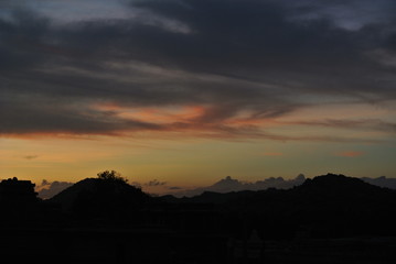 Magical clouds sky sunset