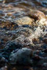 waves crushing on the rocks on beach