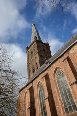 Fototapeta na wymiar Churchtower Steenwijk Overijssel Netherlands