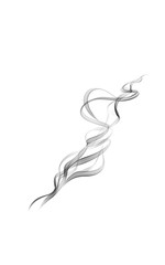 Abstract beautiful wisp of smoke isolated on white background