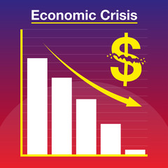 ECONOMIC CRISIS GRAPH VECTOR