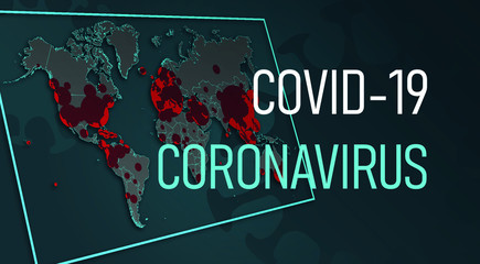 world coronavirus spread map COVID-19 title Global info vector 