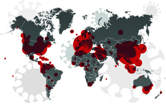 World Coronavirus Spread Map COVID-19 Global Info Vector 