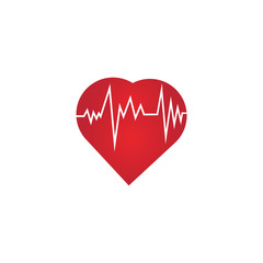 Heart rate icon - health monitor. Red Heart Rate.Blood pressure vector icon, heart cheering cardiogram, good health logo, healthy pulse flat symbol, medical pulsometer element.
