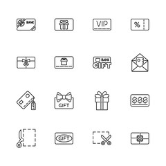 Gift Cards - Flat Vector Icons