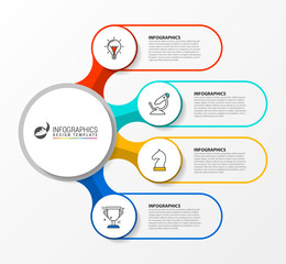 Fototapeta premium Infographic design template. Creative concept with 4 steps