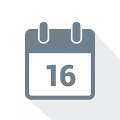 simple calendar icon 16 on white background vector illustration EPS10