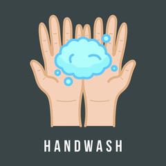 Hand Washing For Prevent Illness And Hygiene, Keep Your Healthy, Sanitary, Infection, Sickness, Healthy, Vector illustration of Handwashing. flat icon design