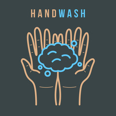 Hand Washing For Prevent Illness And Hygiene, Keep Your Healthy, Sanitary, Infection, Sickness, Healthy, Vector illustration of Handwashing. flat icon design