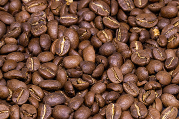 coffee beans on wooden background