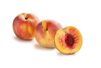 Fototapeta na wymiar Peaches from Sicily - Isolated on White Background