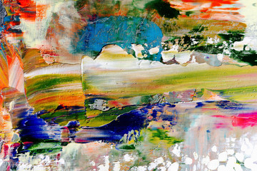 Colorful abstract painting background. Color texture. Intensive multicolor mix of oil vibrant...