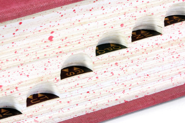 Macro shot of the index side of a big dictionary