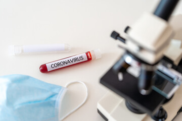 Coronavirus Blood Sample. Medical research, Epidemic