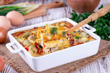 Сasserole of vegetable with egg