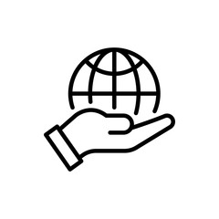 Save The World Line Vector Icon Style Illustration.