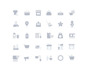 Set of Simple Icons of Black Friday