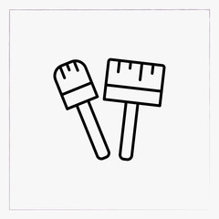 paint brush linear icon outline black symbol