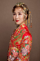 Asian brides' retro clothes on women