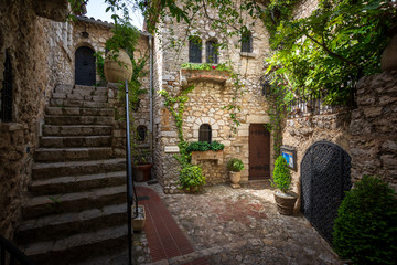 Charming stone streets of medieval town, Eze