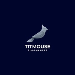Vector Logo Illustration Titmouse Gradient Colorful Style.
