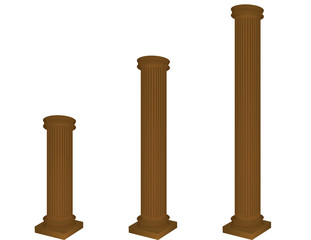 Antique wooden pillar. vector illustration