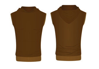 Brown hoodie top tank. vector illustration