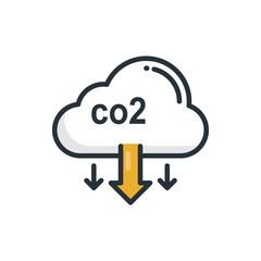 Carboon Dioxide Outline Filled Vector Icon Style Illustration