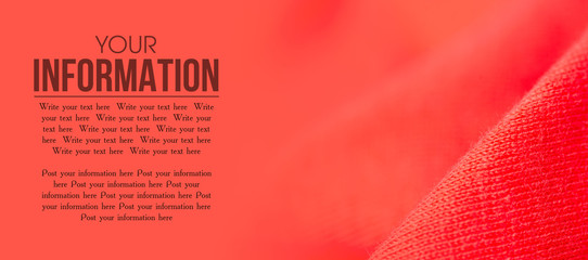 Fabric warm red orange sweater textile material texture pattern blur background macro