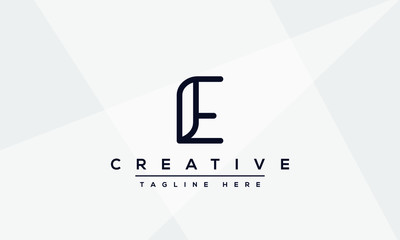 Modern unique creative letter E logo design, Minimalist E initial based vector icon.