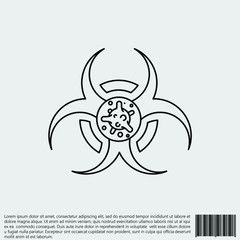 Virus, bacteria and biohazard sign line, linear icon, symbol. coronavirus, COVID-19 icon, logo black on white background. 2019-ncov simple