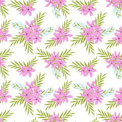 Fototapeta na wymiar Seamless floral pattern. Background in small flowers for textiles, fabrics, cotton fabric, covers, wallpaper, print, gift wrapping, postcard, scrapbooking