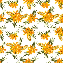 Behang Seamless floral pattern. Background in small flowers for textiles, fabrics, cotton fabric, covers, wallpaper, print, gift wrapping, postcard, scrapbooking. © анютка фролова