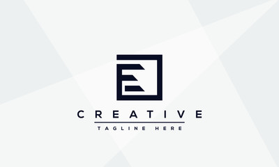 Modern unique creative letter E logo design, Minimalist E initial based vector icon.
