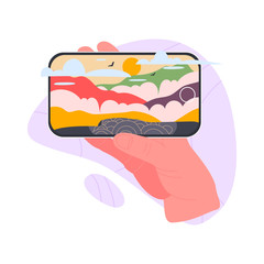 Hands that hold smartphones. Template vector illustration for websites, banners and etc.