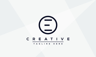 Modern unique creative letter E logo design, Minimalist E initial based vector icon.