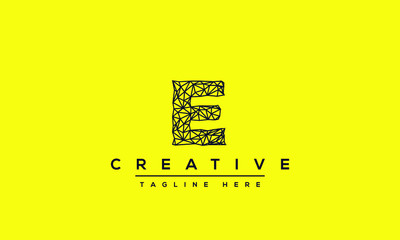Modern unique creative letter E logo design, Minimalist E initial based vector icon.