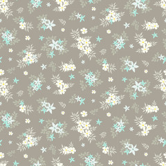 Seamless floral pattern. Background in small flowers for textiles, fabrics, cotton fabric, covers, wallpaper, print, gift wrapping, postcard, scrapbooking.