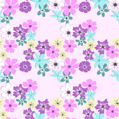 Seamless floral pattern. Background in small flowers for textiles, fabrics, cotton fabric, covers, wallpaper, print, gift wrapping, postcard, scrapbooking.