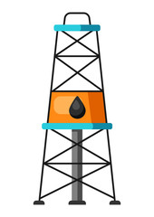 Illustration of oil derrick.