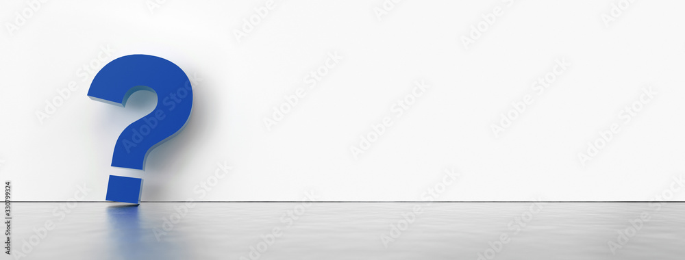 Poster colored question marks background concept. 3D Rendering.