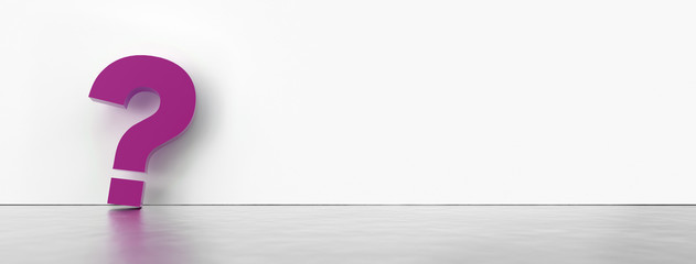 colored question marks background concept. 3D Rendering.