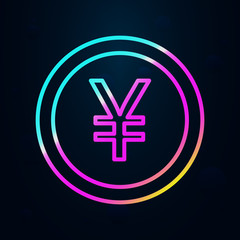 Obraz premium yen coin in nolan style icon. Simple thin line, outline vector of finance and chart icons for ui and ux, website or mobile application