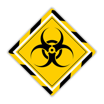 Biohazard or biological hazard warning sign or symbol flat vector icon for apps and websites