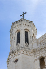 Basilica Notre-Dame de Fourviere on the Fourviere hill, dedicated to the Virgin Mary. It built between 1872 and 1884. Lyon. France.