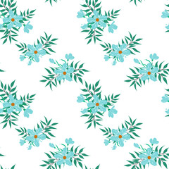 Seamless floral pattern. Background in small flowers for textiles, fabrics, cotton fabric, covers, wallpaper, print, gift wrapping, postcard, scrapbooking.