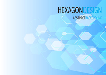 Fototapeta premium Abstract hexagon or digital technology background. Vector design for science, and medicine.