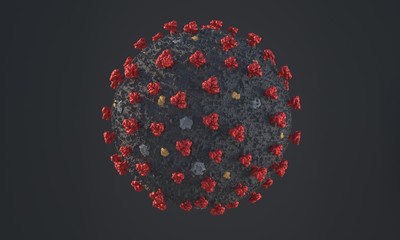 Coronavirus 2019-nCov. Microscope virus close up. 3d rendering.